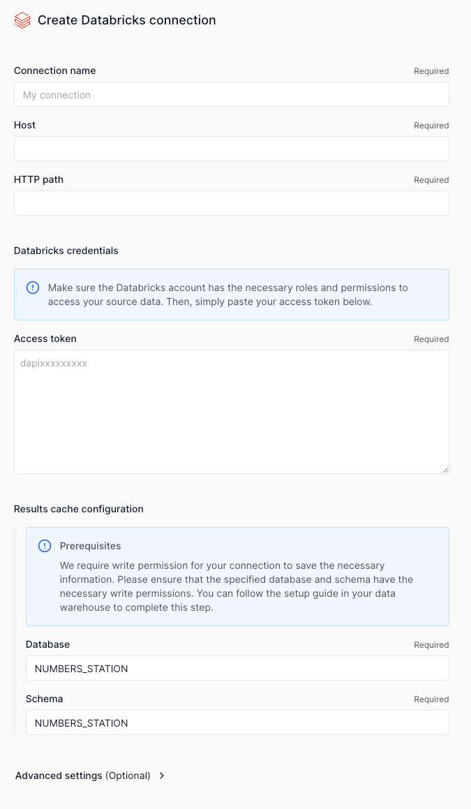 databricks connection ui image